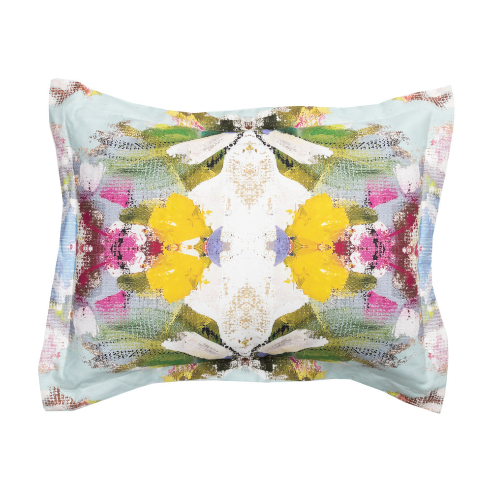 Poppy Blue Pillow Sham by Laura Park