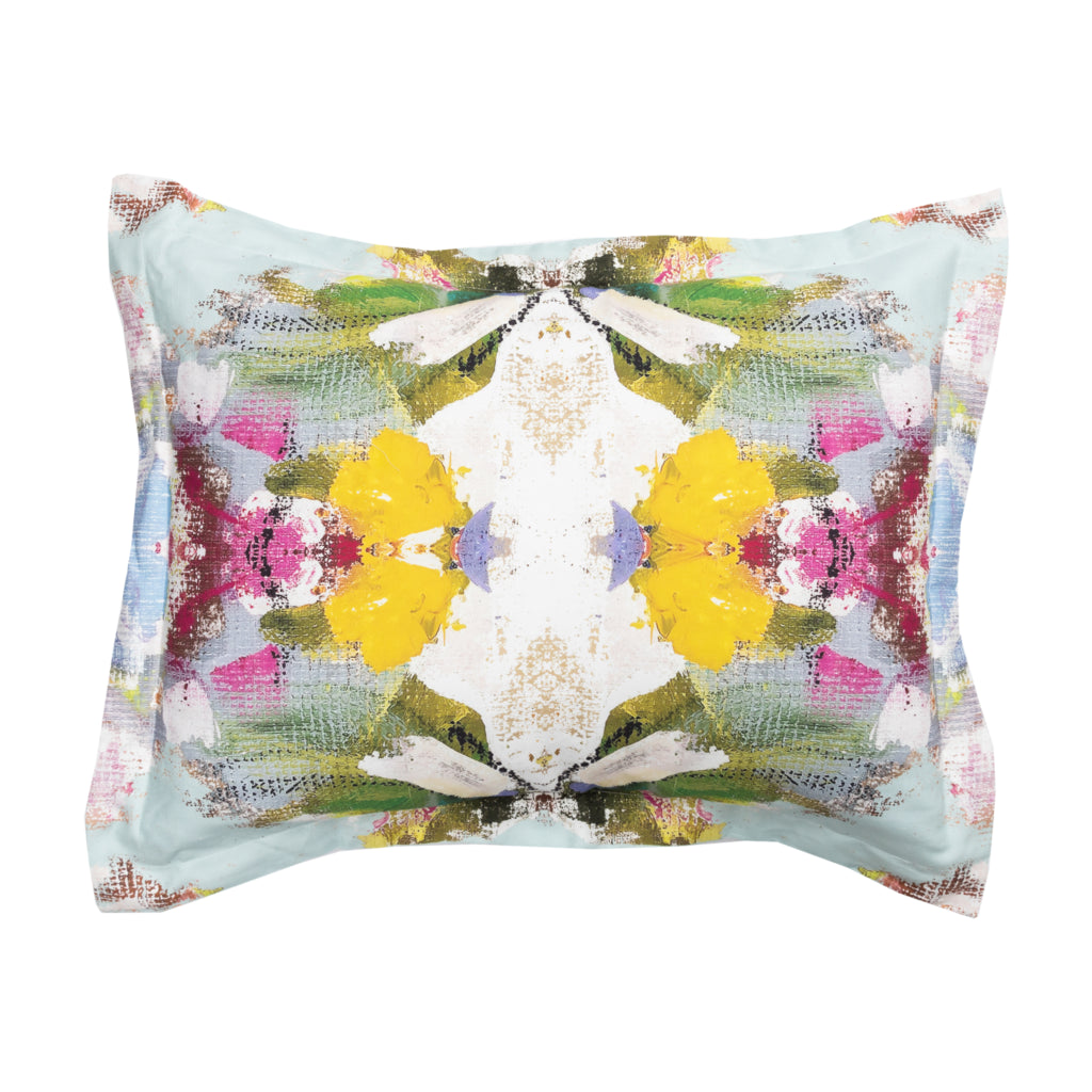 Poppy Blue Pillow Sham by Laura Park