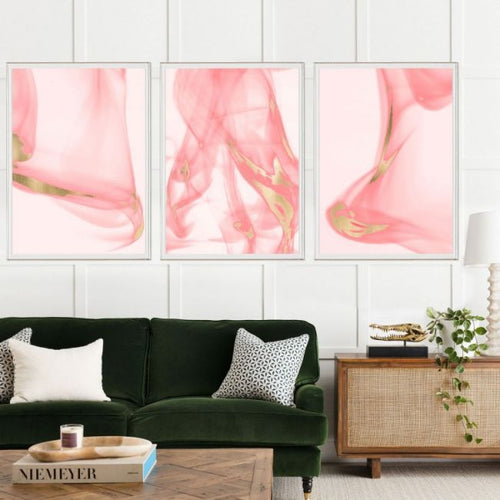 Natural Curiosities Prairie Triptych in Pink 1