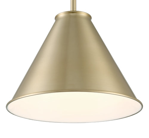 Lumanity Lincoln Tapered Metal 11" Antique Brass Semi Flush Mount Ceiling Light
