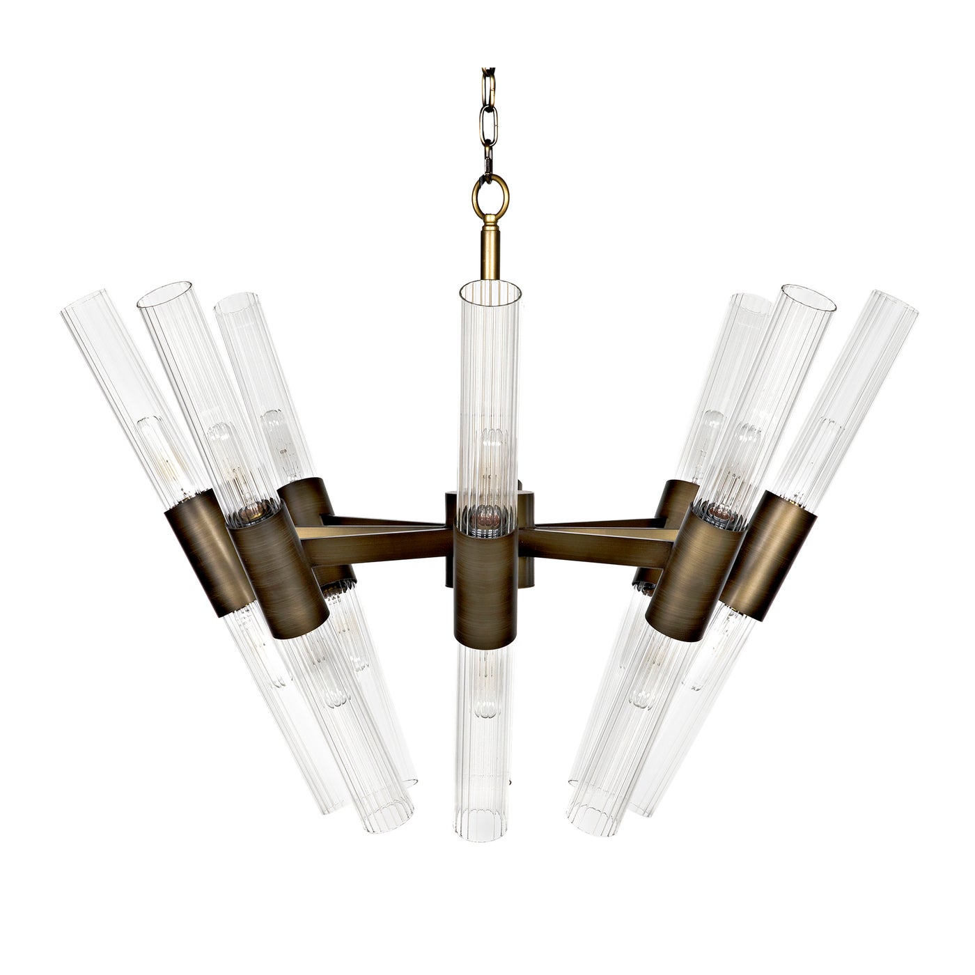 Noir Moira Chandelier, Aged Brass Finish