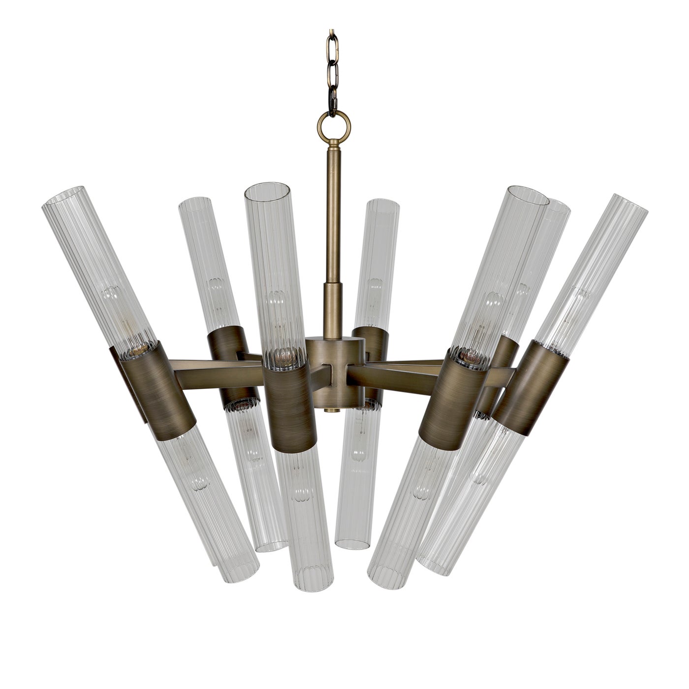 Noir Moira Chandelier, Aged Brass Finish