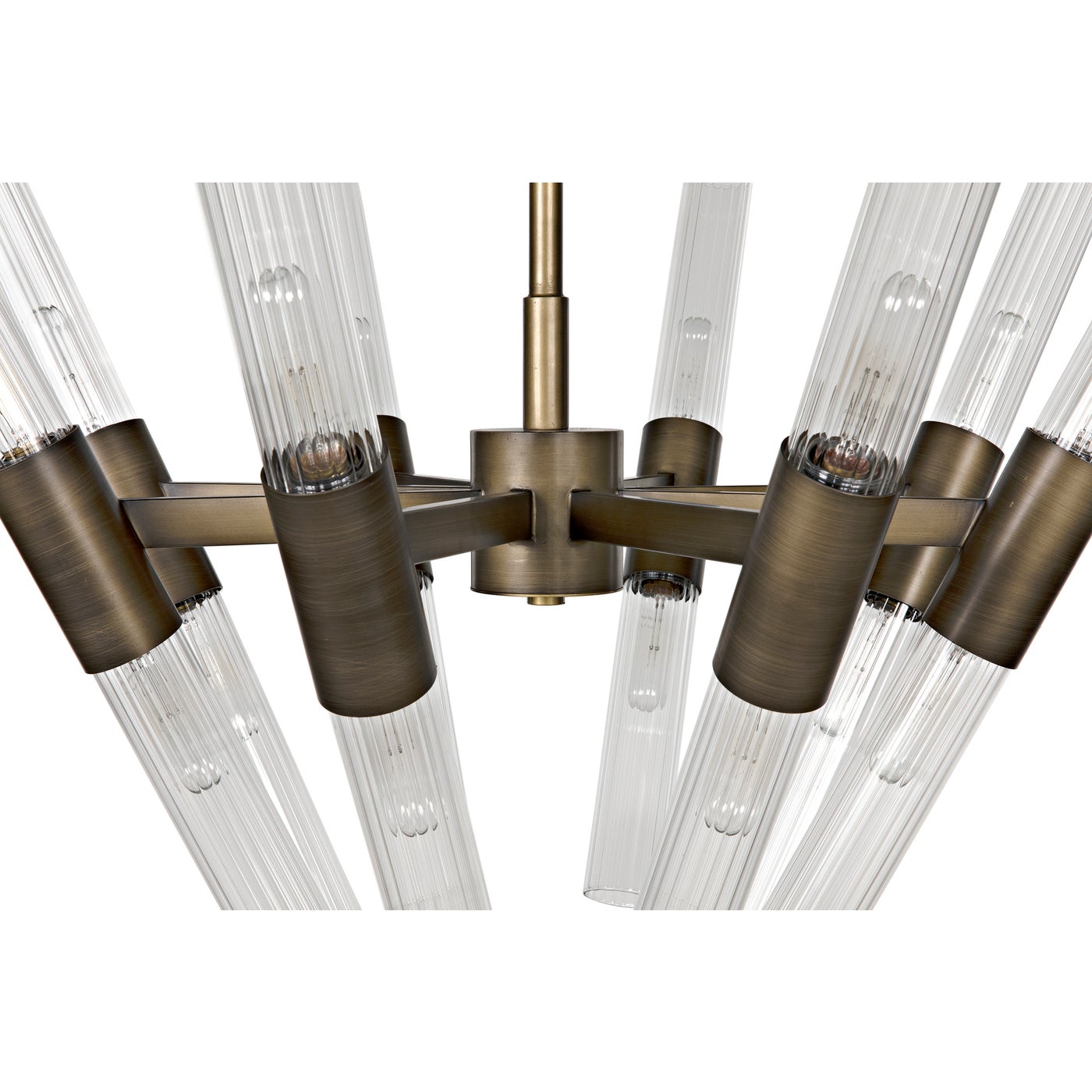 Noir Moira Chandelier, Aged Brass Finish