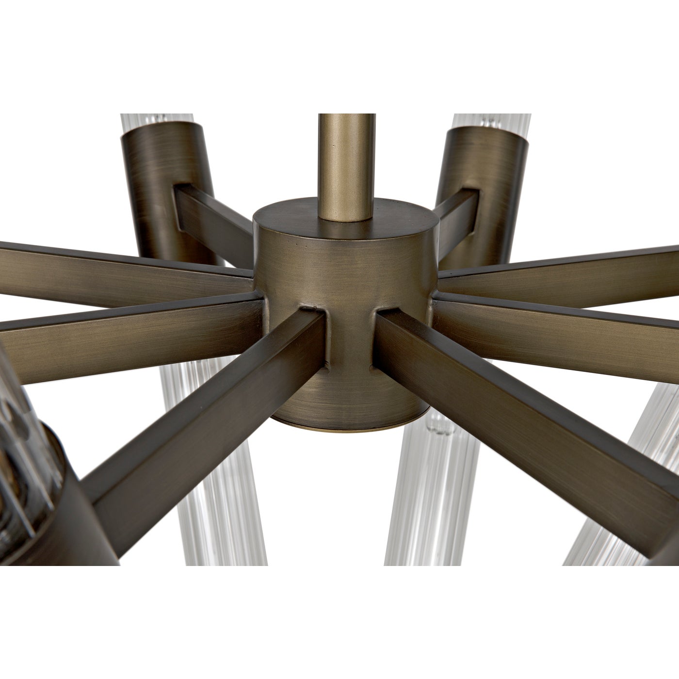 Noir Moira Chandelier, Aged Brass Finish