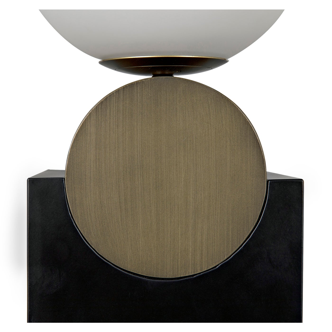 Noir Kate Table Lamp, Black Metal With Antique Brass Accent