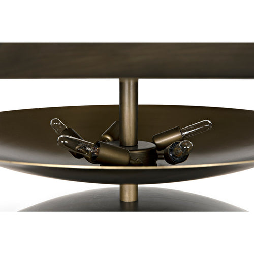 Noir Nora Chandelier, Metal With Aged Brass Finish