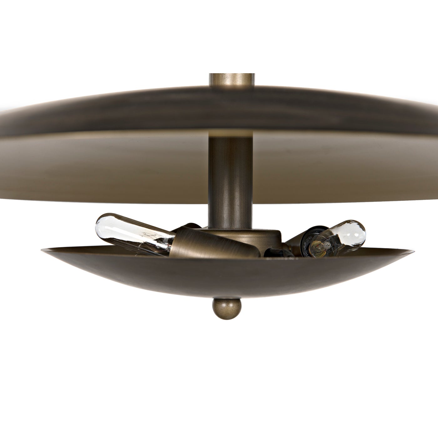 Noir Nora Chandelier, Metal With Aged Brass Finish