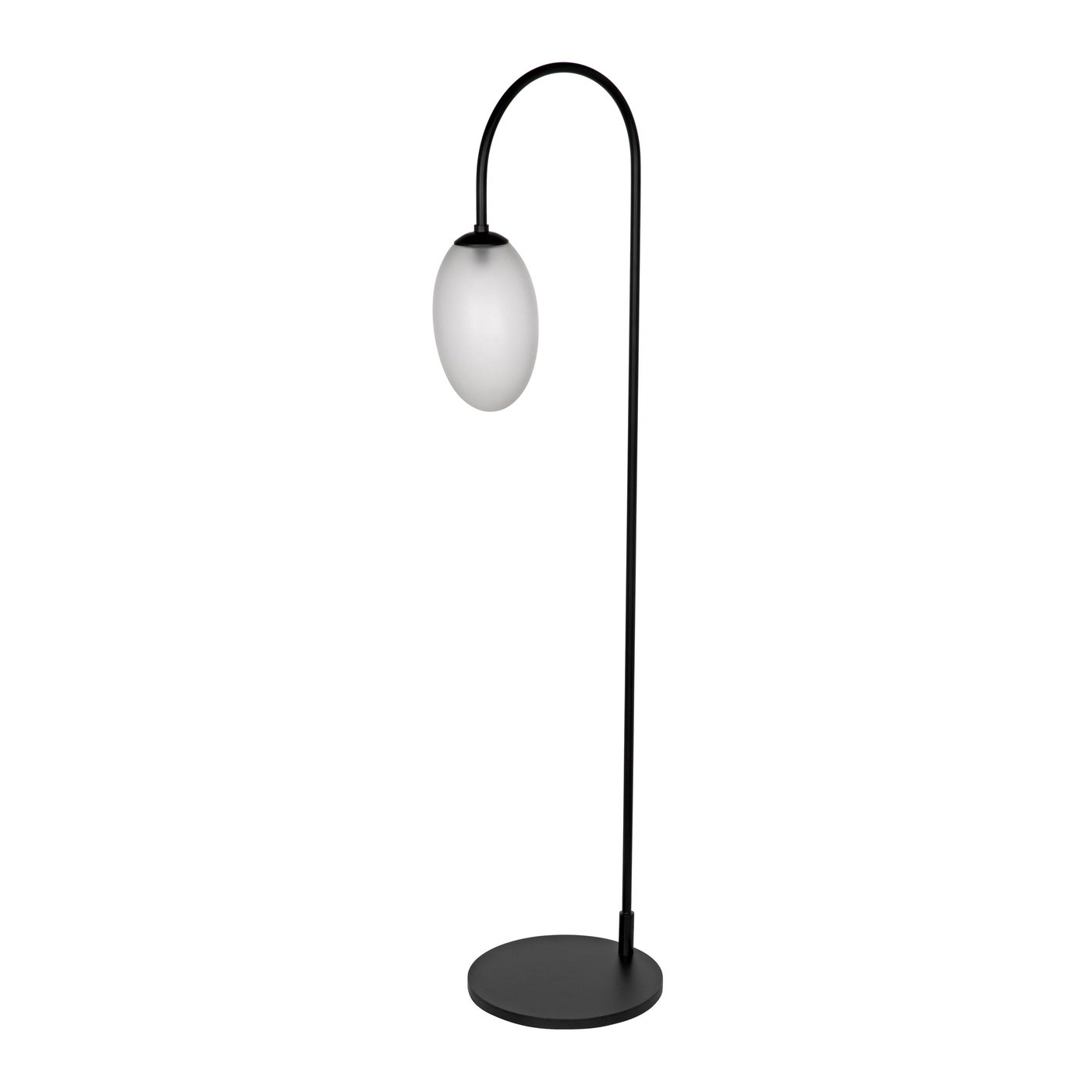 Noir Swan Floor Lamp, Black Steel