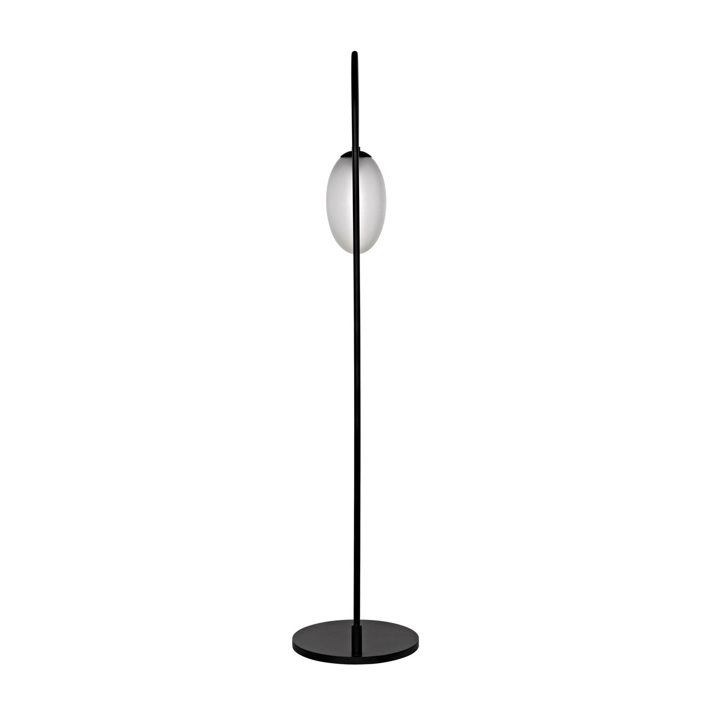Noir Swan Floor Lamp, Black Steel