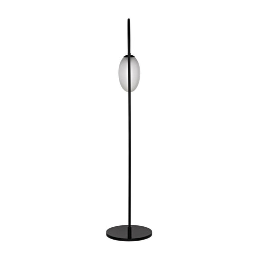 Noir Swan Floor Lamp, Black Steel