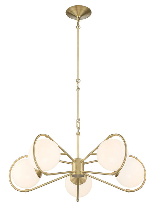 Lumanity Gio 5 Light Modern Brass Statement Chandelier