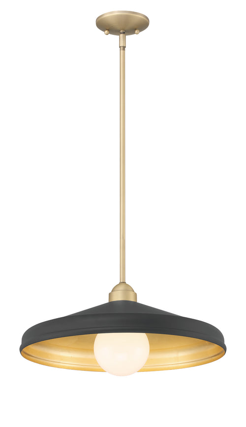 Lumanity Brooks Matte Black 18" Adjustable Barn Light Pendant