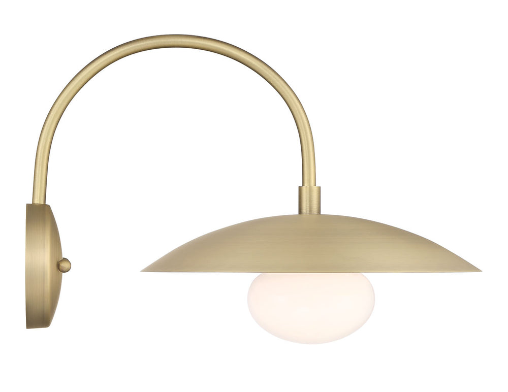 Lumanity Declan Modern Disc Satin Brass 12" Wall Sconce Light