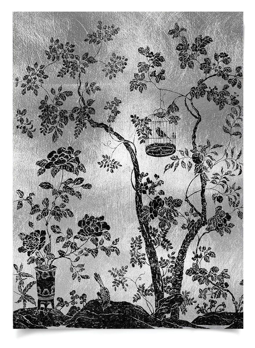 Natural Curiosities Rococo Black and Silver 1 Art