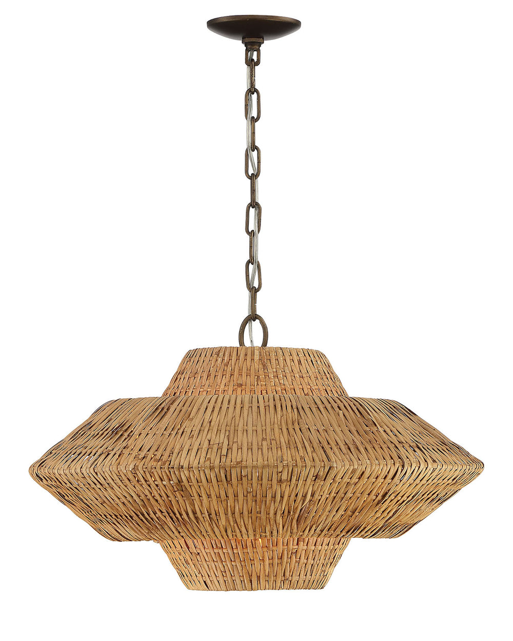 Lumanity Luca Single Light Rattan 3 Tier Chandelier
