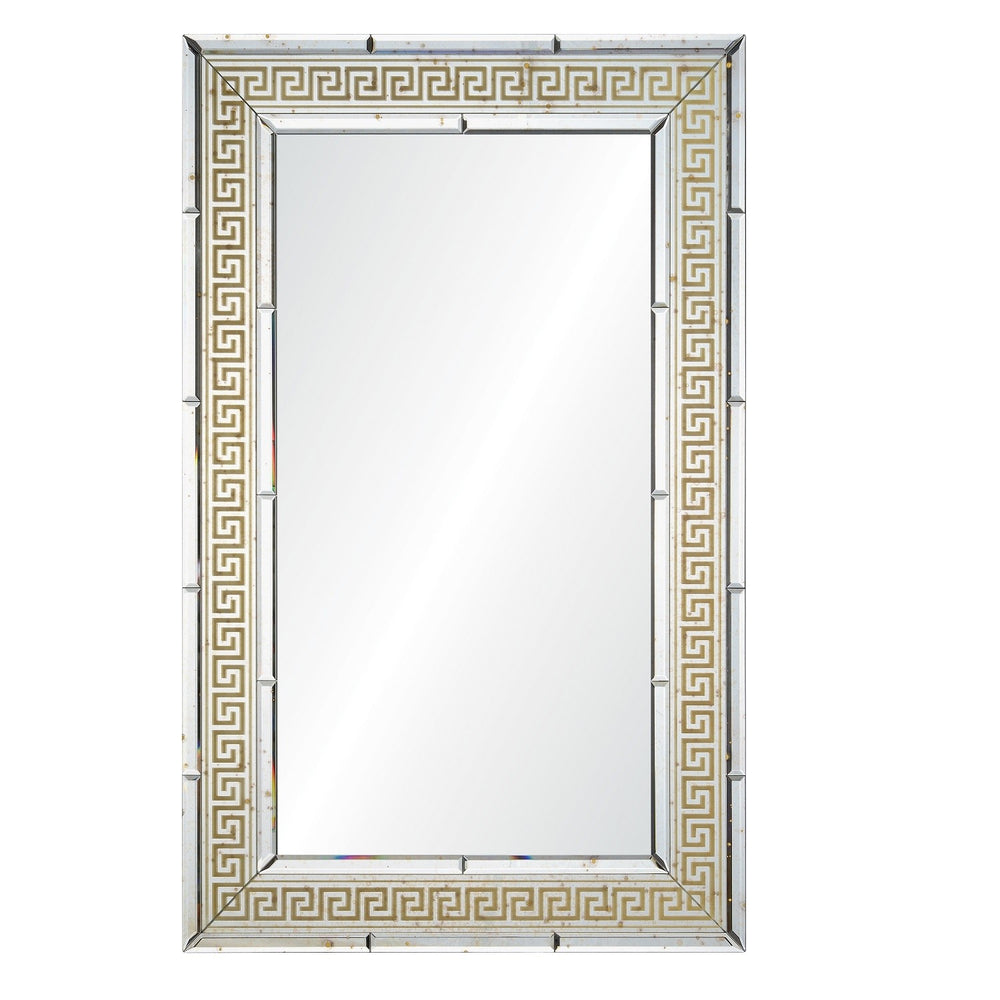 Suzanne Kasler Gold or Silver Inlay Greek Key  Mirror for Mirror Home