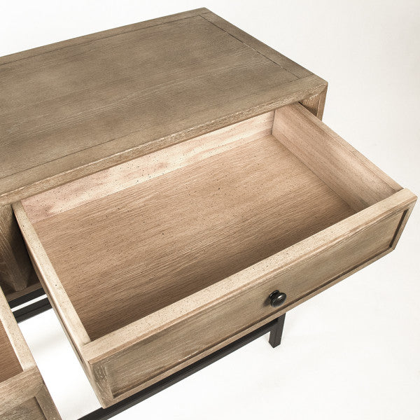 Zentique Finneas Console Small Limed Grey Oak