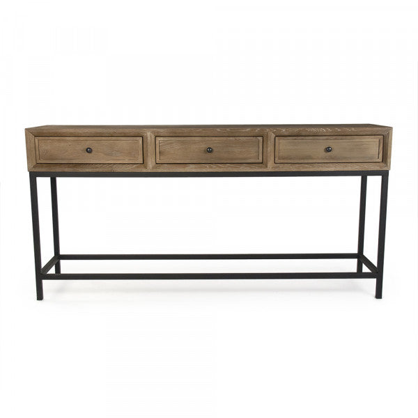 Zentique Finneas Console Limed Grey Oak