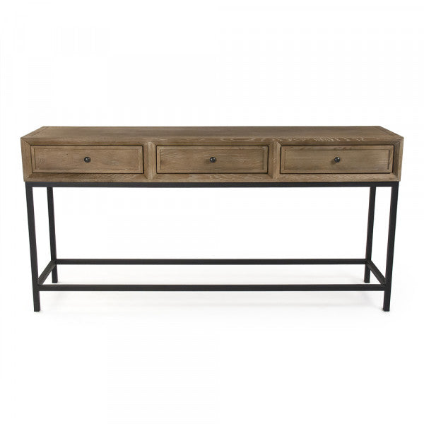 Zentique Finneas Console Limed Grey Oak