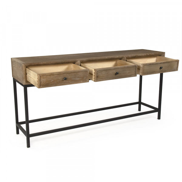 Zentique Finneas Console Limed Grey Oak