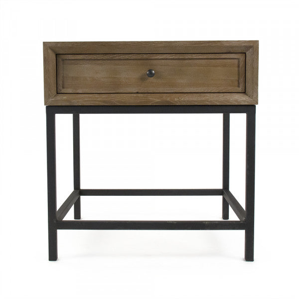 Zentique Finneas Side Table Limed Grey Oak