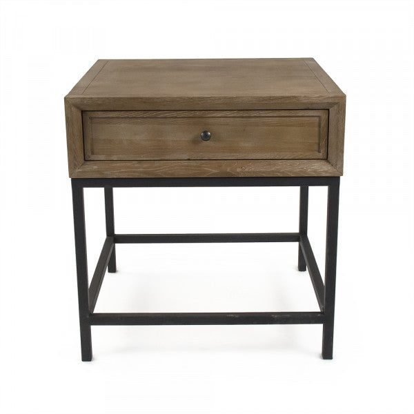 Zentique Finneas Side Table Limed Grey Oak