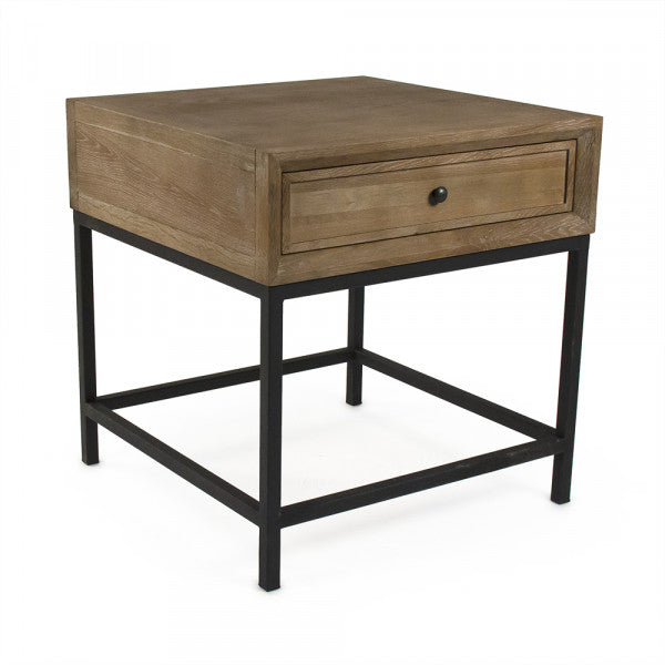 Zentique Finneas Side Table Limed Grey Oak