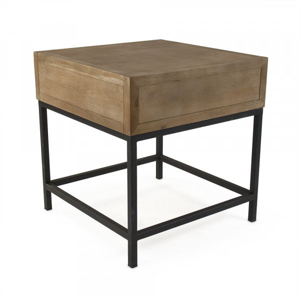 Zentique Finneas Side Table Limed Grey Oak