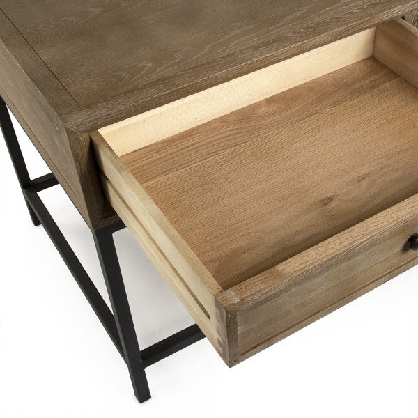 Zentique Finneas Side Table Limed Grey Oak