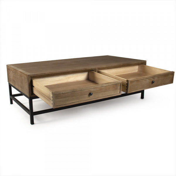 Zentique Finneas Coffee Table Limed Grey Oak