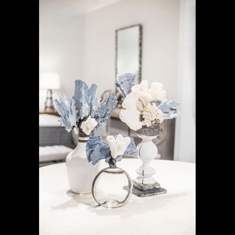 Demijohn Blue/White 21" Crystal Decorative Bottle by Jamie Dietrich