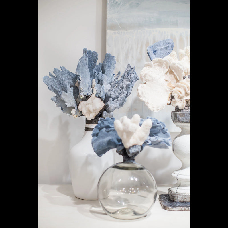 Demijohn Blue/White 21" Crystal Decorative Bottle by Jamie Dietrich