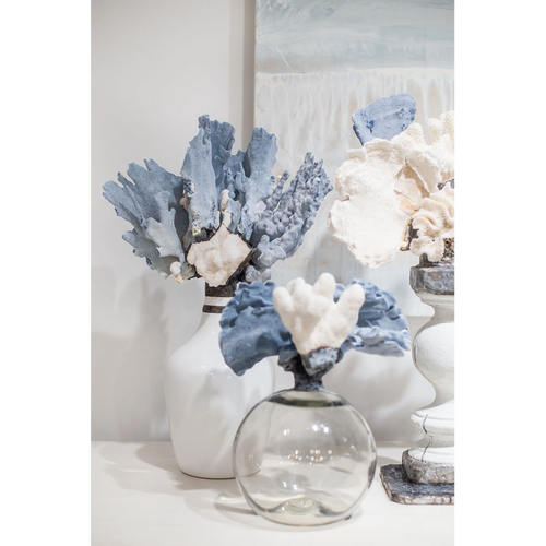 Demijohn Blue/White 21" Crystal Decorative Bottle by Jamie Dietrich