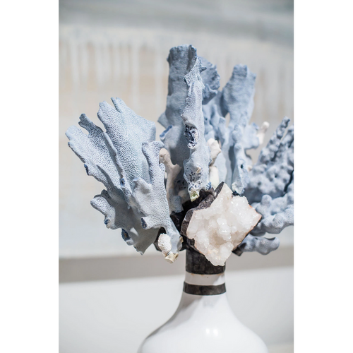 Demijohn Blue/White 28" Crystal Decorative Bottle by Jamie Dietrich
