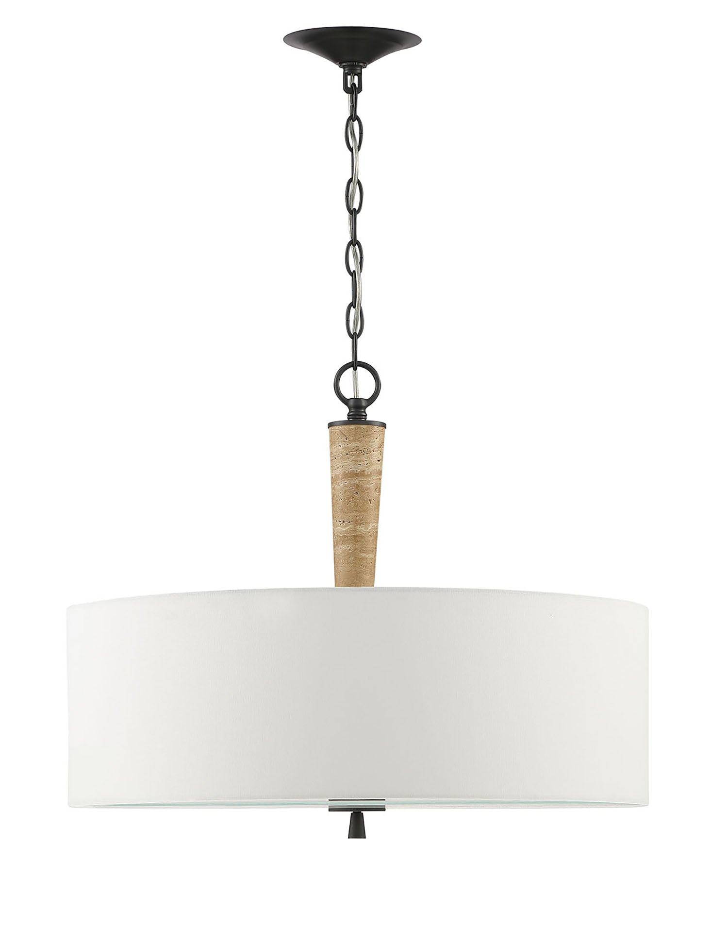 Lumanity Sullivan Contemporary Travertine 2 Light Drum Chandelier
