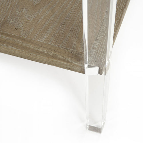 Zentique Claude Acrylic End Table Limed Grey