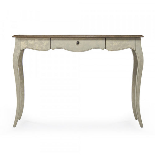 Zentique Rosa Console Reclaimed Top, Distressed White Base
