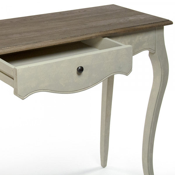Zentique Rosa Console Reclaimed Top, Distressed White Base