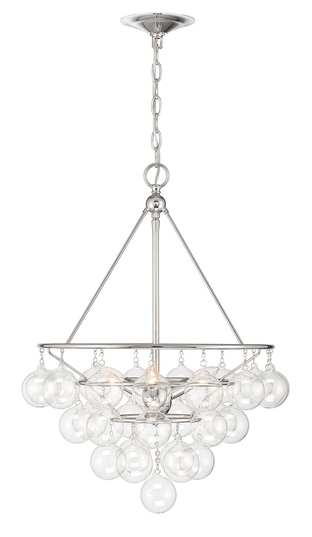 Lumanity Isla 3 Light Nickel And Glass Contemporary Chandelier
