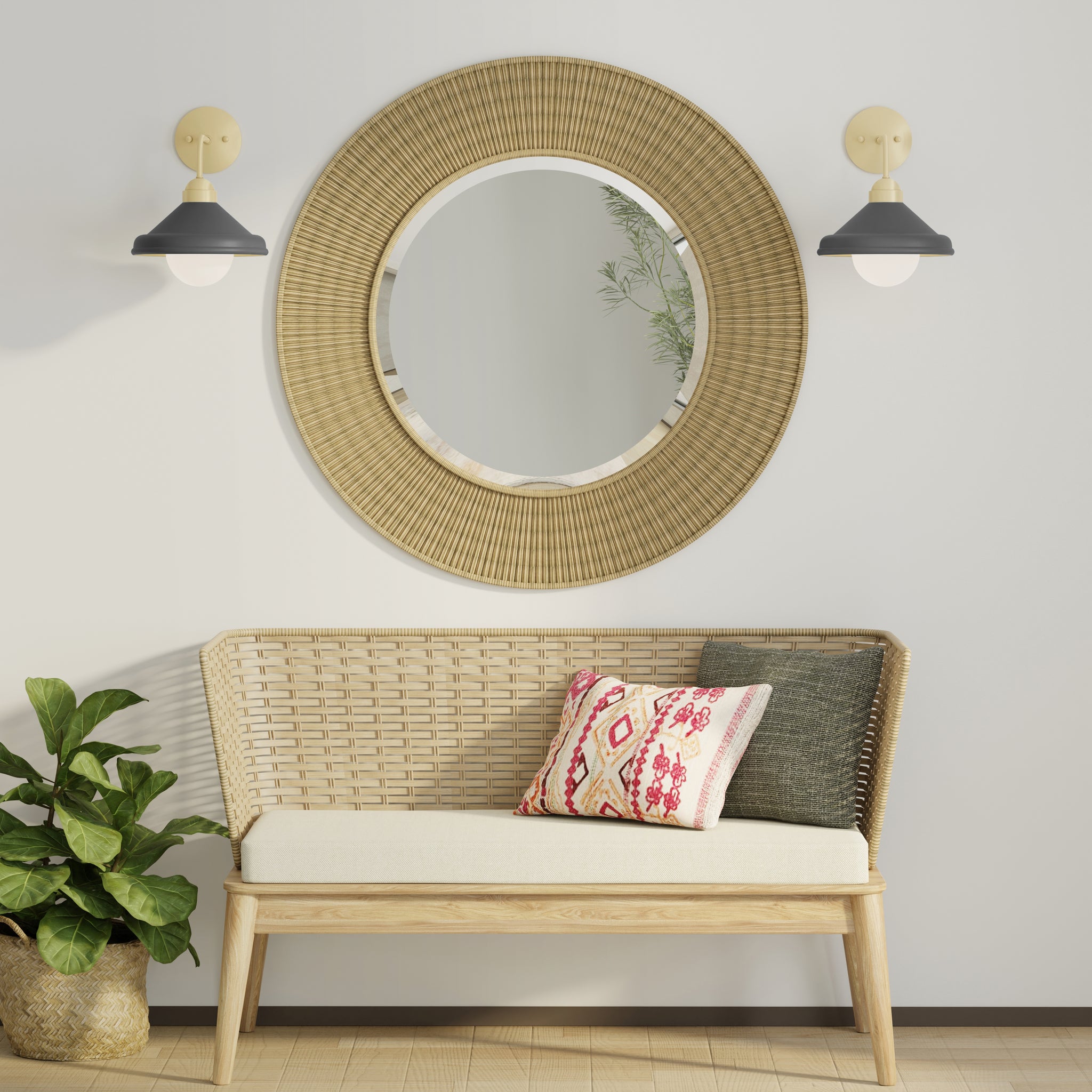 Lumanity Brooks Matte Black 10" Wall Sconce Barn Light With Bulb