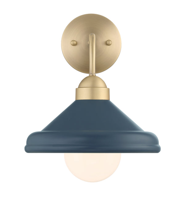 Lumanity Brooks Matte Navy 10" Wall Sconce Barn Light With Bulb