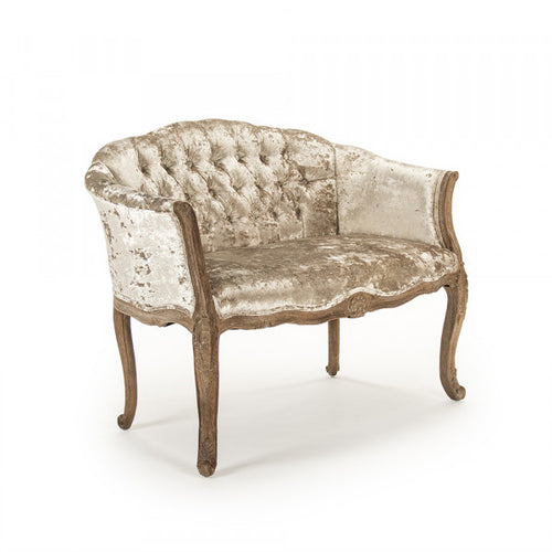 Zentique Aadi 2 Seater Chair Crushed Champagne Velvet