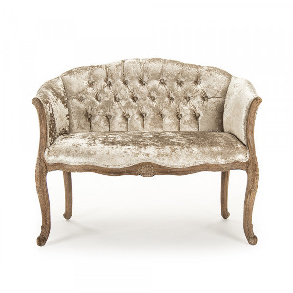 Zentique Aadi 2 Seater Chair Crushed Champagne Velvet