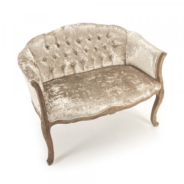 Zentique Aadi 2 Seater Chair Crushed Champagne Velvet