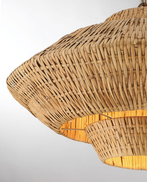 Lumanity Luca Single Light Rattan 3 Tier Chandelier