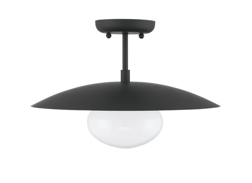 Lumanity Declan Modern Disc Matte Black 16" Semi Flush Mount Ceiling Light