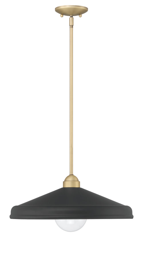 Lumanity Brooks Matte Black 18" Adjustable Barn Light Pendant