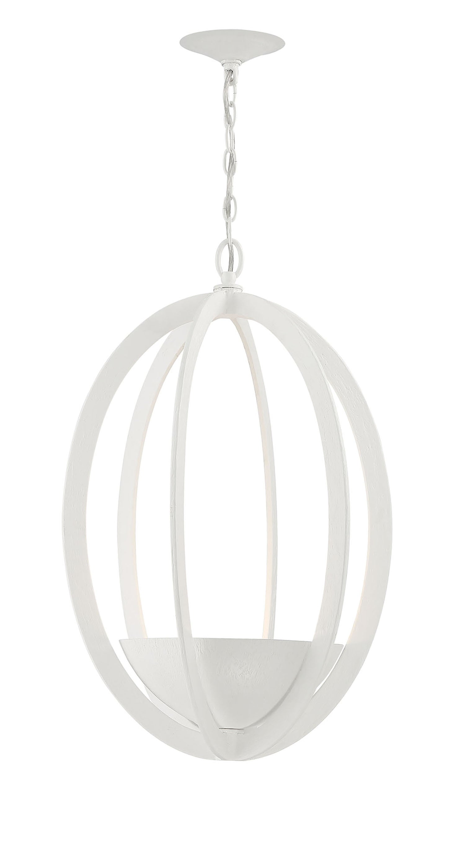 Lumanity Eclipse 2 Light Contemporary White Oval Chandelier