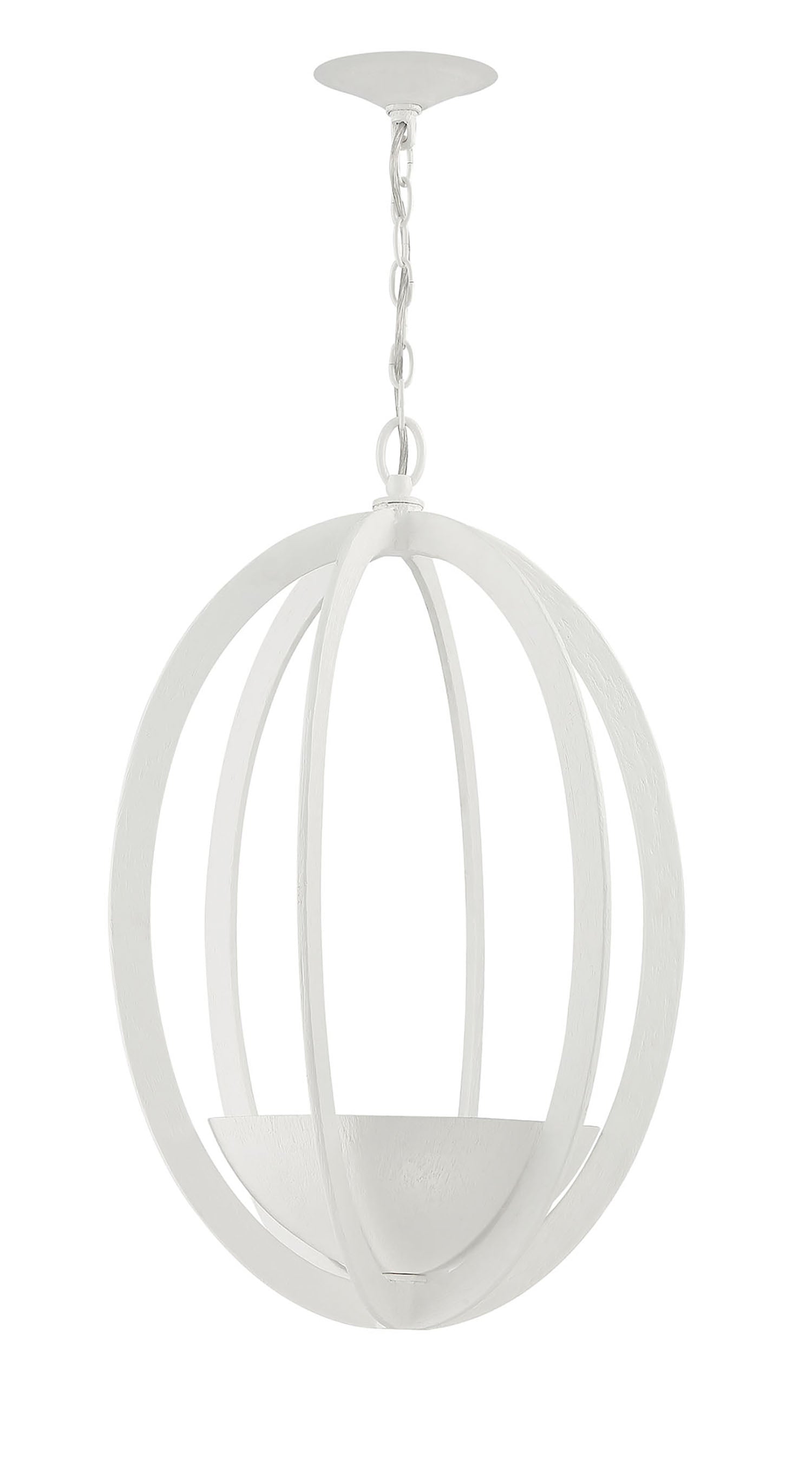 Lumanity Eclipse 2 Light Contemporary White Oval Chandelier