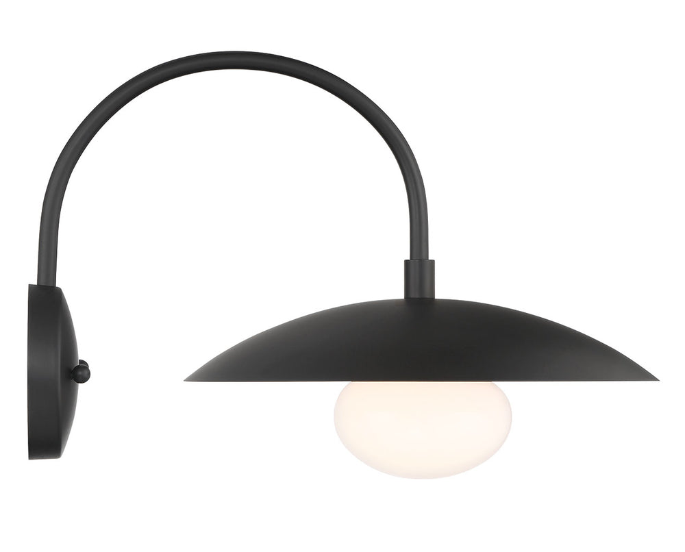 Lumanity Declan Modern Disc Matte Black 12" Wall Sconce Light